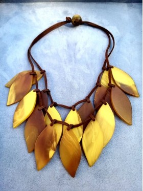 Yellow leafs  Necklace
