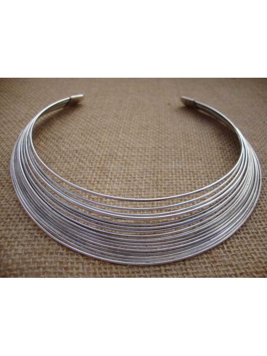 Silver Wire Collar Necklace