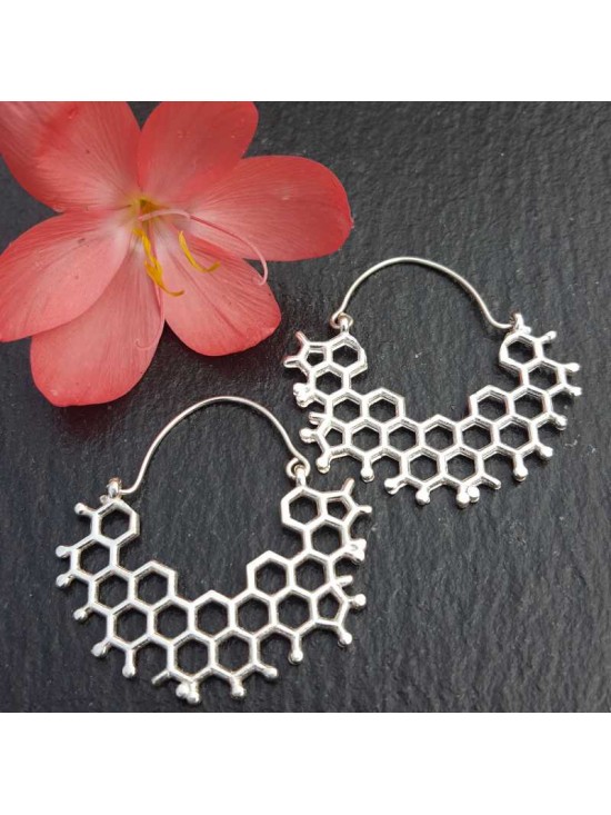 Molecule Silver Earrings