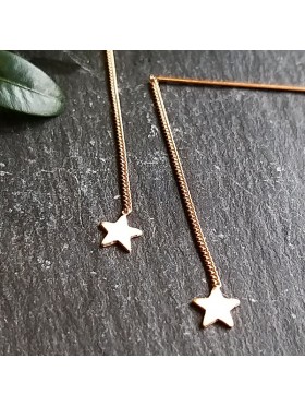 Star drop Copper Matt Plated -  92.5 Sterling Silver Earrings