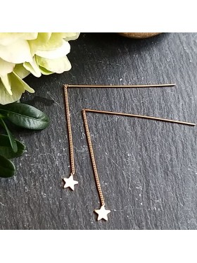 Star drop Copper Matt Plated -  92.5 Sterling Silver Earrings