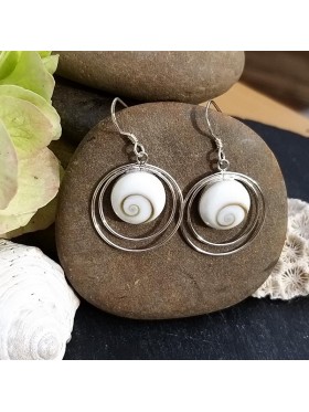 Shiva eye Delicate Hoop Dangle Earrings -  92.5 Sterling Silver Earrings