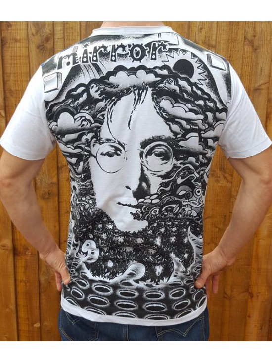 John Lennon - 70s - Mirror - T Shirt  - White - 100% cotton