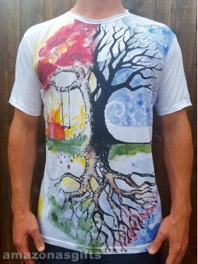 Tree of Life - Mirror - T-Shirt  - White - 100% cotton - Med size only