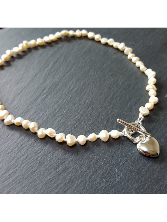 Heart drop fresh water pearl Necklace