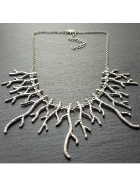 Silver Coral Necklace   