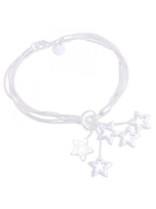 Silver Star Drop Bracelet