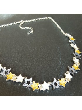 Enamel 3 colour star Necklace