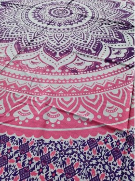 LARGE-Lotus-White-Wall Hanging-Tapestry-Throw-Bed Sheet-Fair Trade-100% cotton-Tapestries