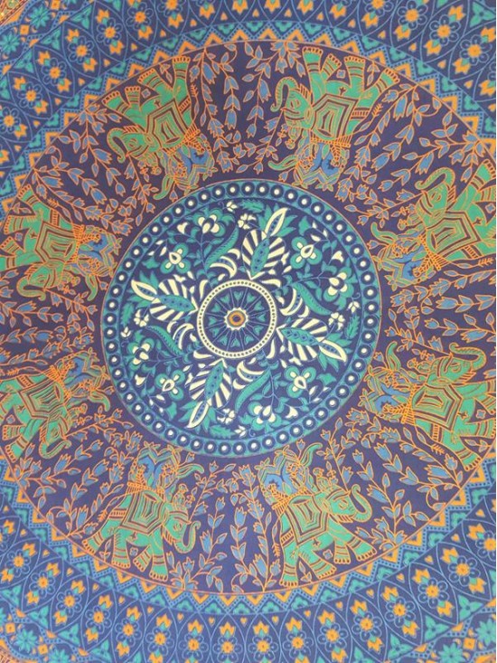 Mandala-Elephant-Peacock-Wall Hanging-Throw-Tapestry-Bed Sheet-Fair Trade-100% cotton-Tapestries