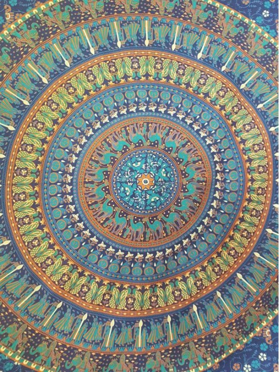 Elephant-Village-Mandala-Wall Hanging-Throw-Tapestry-Bed Sheet-Fair Trade-100% cotton-Tapestries