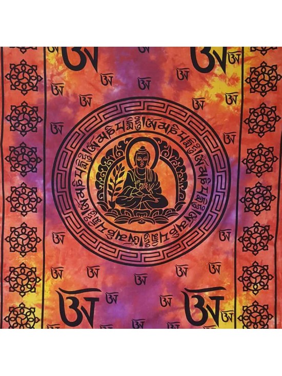 Buddha-Tibet - Mandala-Wall Hanging-Tapestry-Throw-Bed Sheet-100% Cotton-Fair Trade