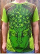 Green Man - Mirror - T Shirt  - 100% cotton - Green - Blue