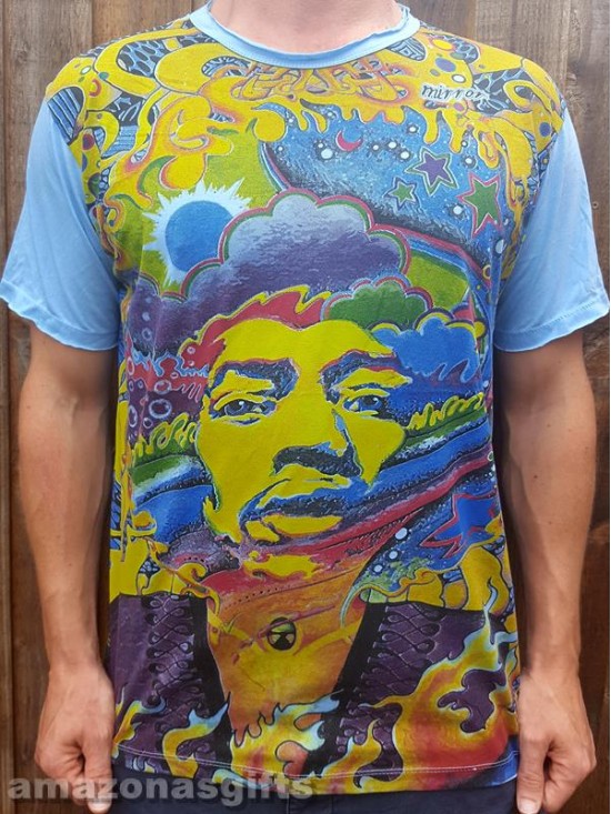 Jimi Hendrix - Mirror - T shirt  - White - 100% cotton