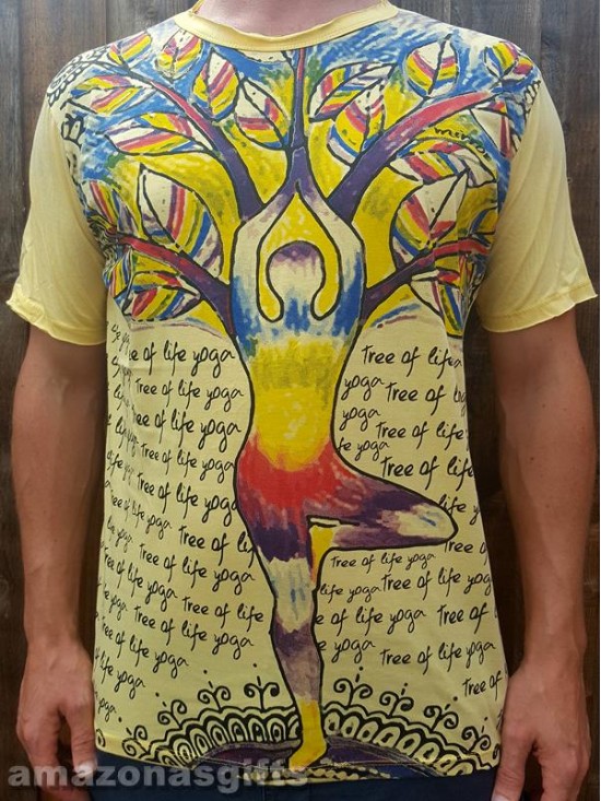 Tree Of Life - Yoga - Mirror - T Shirt - White - 100% cotton