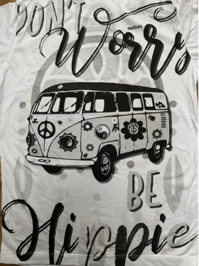 Don't Worry Be Hippy - Mirror - T-Shirt  - White  - 100% cotton - M - L