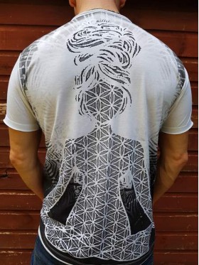 Flower of Life - Lady  - Mirror - T-Shirt  - White