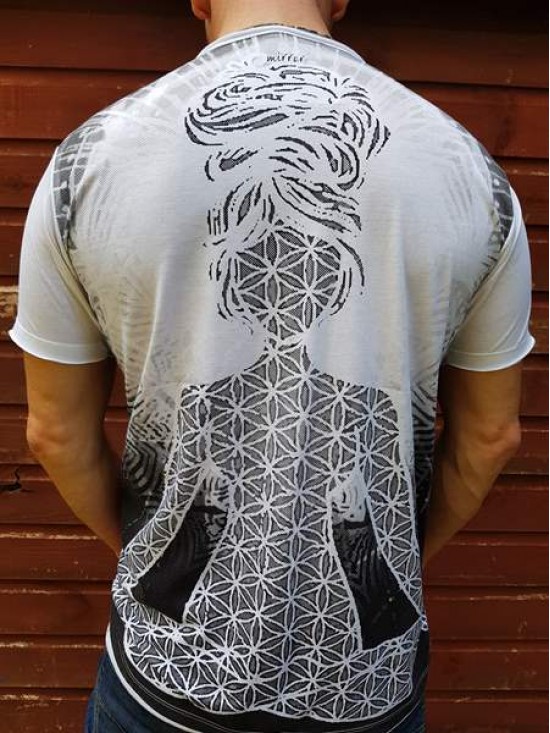 Flower of Life - Lady  - Mirror - T-Shirt  - White
