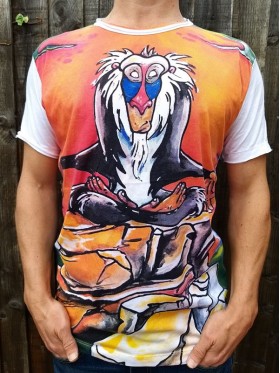 Rafiki - Shaman - The Lion King - Mirror - T-Shirt  - White  - 100% cotton -Large Size