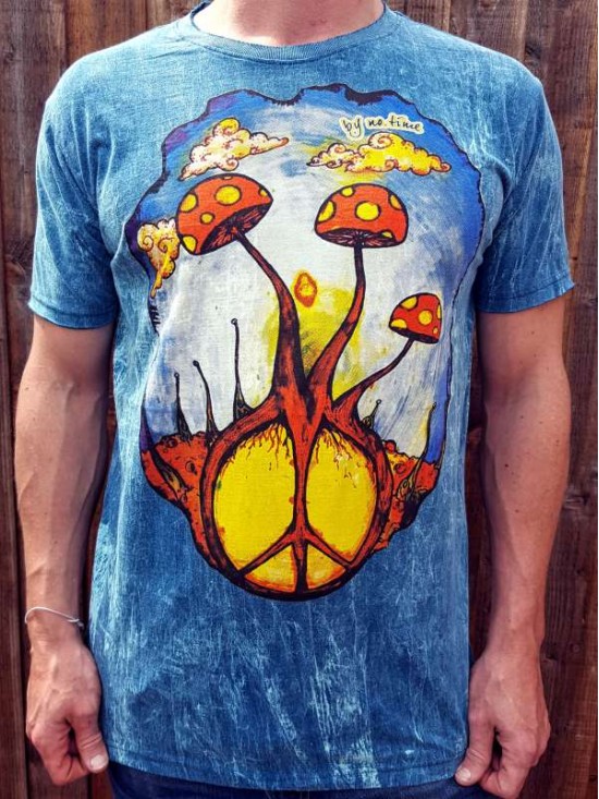 Peace - Mushroom - No Time - T-shirt - 100% cotton