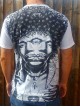 Jimi Hendrix - Pyschedelic - 3 eyes - Mirror - T-Shirt  - White