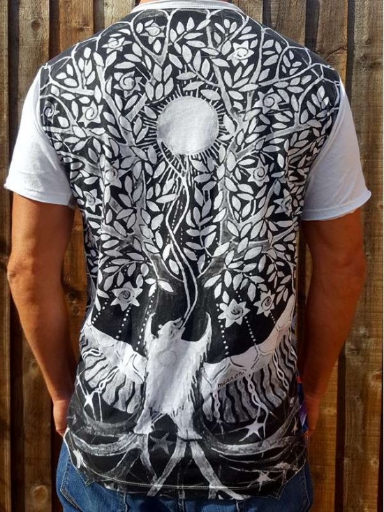 Tree of Life - Bear  - Mirror - T-Shirt - White - 100% cotton
